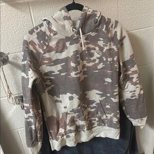Hooey Brown and Cream Camouflage Sweater